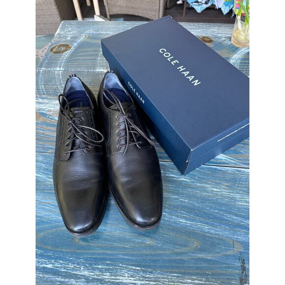 NWT - COLE HAAN Mens Black leather shoes, NEW W/ BOX, size 13 - Picture 3 of 13
